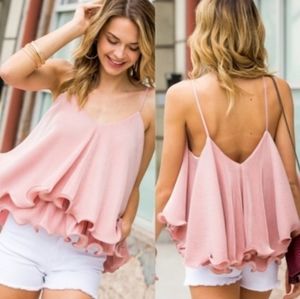 Ruffles Cami blouse Blush